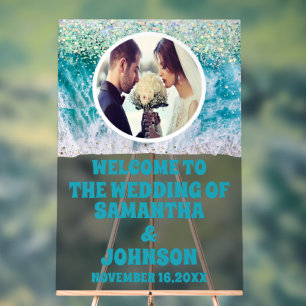 Photo personnalisée Frosted Beach Wedding Bienvenu
