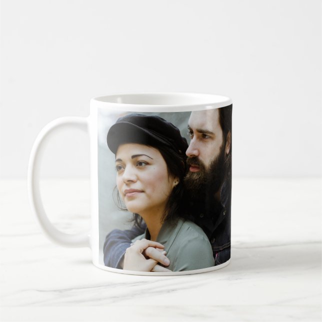 PHOTO PERSONNALISÉE MARIAGE CAFÉ ROMANTIQUE MUG (Gauche)