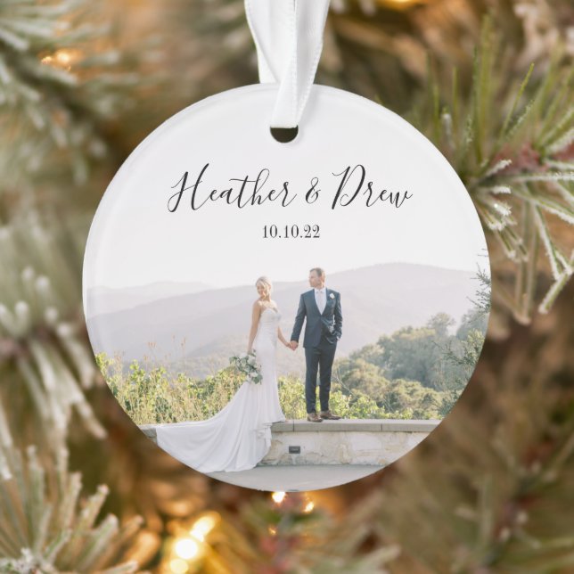 Photo personnalisée Marié Mariage de Noël Date (Arbre)