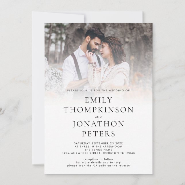 Photo personnalisée moderne Faire-part de mariage  (Devant)