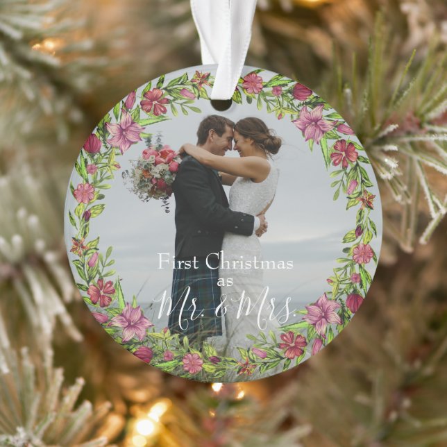 Photo personnalisée Premier Noël en tant que M. et (Arbre)