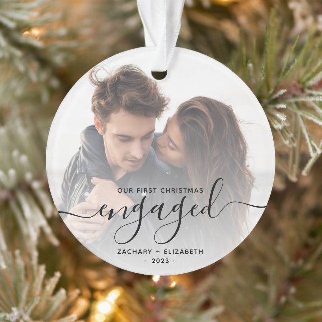 Photo personnalisée Premier Noël Engagé Script noi (Arbre)