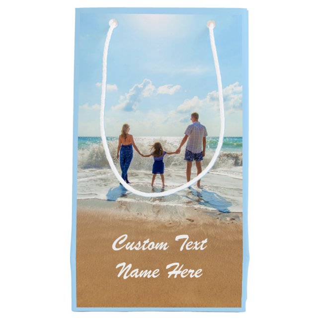 Photo personnalisée Sac cadeau texte de votre phot (Devant)
