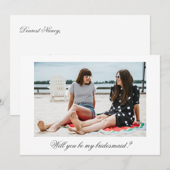 Photo Personnalisée Serez-Vous Ma Carte De Porte-M (Devant / Derrière)