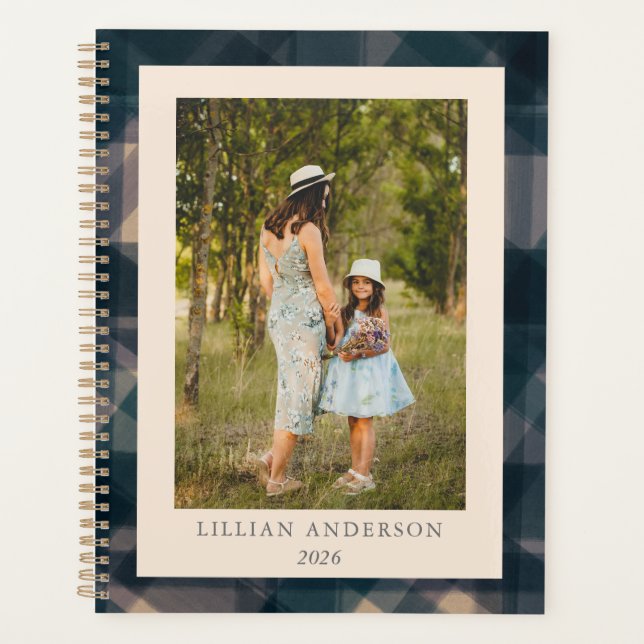 Photo personnalisée Stylish Navy Plaid 2022  (Devant)