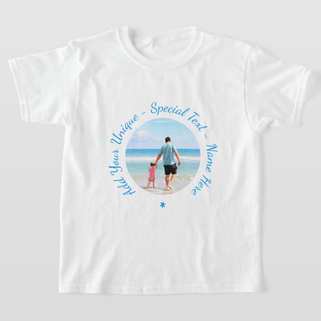 Photo personnalisée Texte Enfants T-shirt Votre fa (Poser)