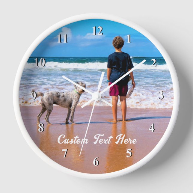 Photo personnalisée Texte Horloge murale Vos Anima (Recto)