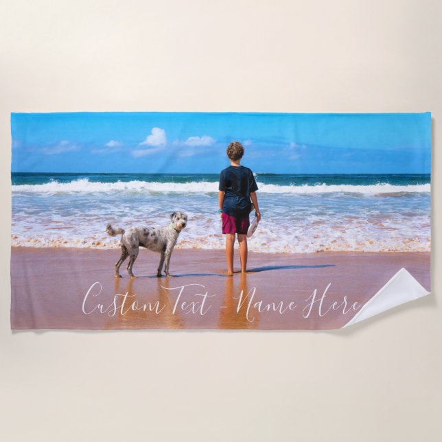 Photo personnalisée Texte serviette de plage avec  (Devant)