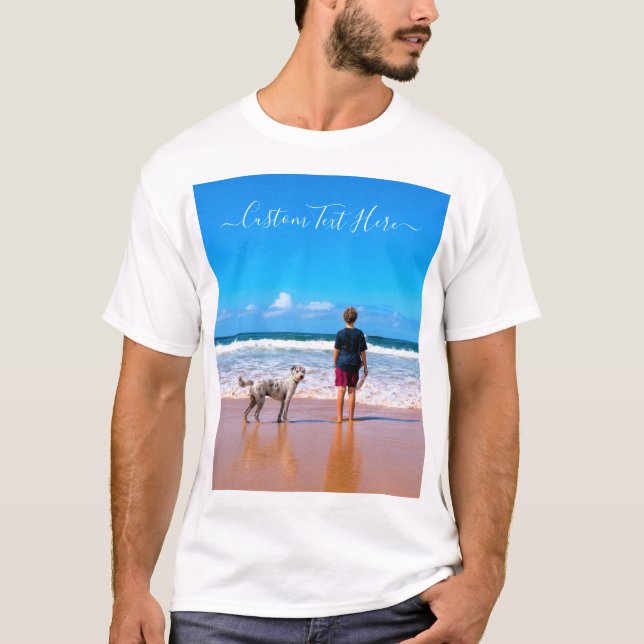 Photo personnalisée Texte T-Shirt Vos Animaux Phot (Devant)