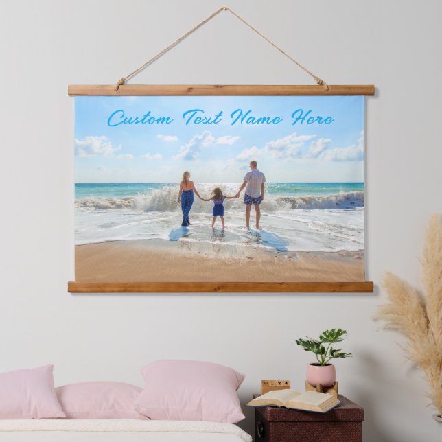 Photo personnalisée Texte Tapisserie Votre famille (Chambre à coucher)