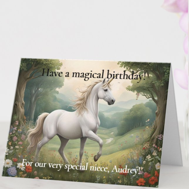 Photo personnalisée Unicorn carte d'anniversaire p (Créateur téléchargé)