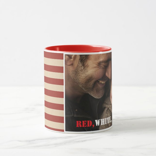 Photo personnalisée USA Flag Mug - Red White & You (Centre)