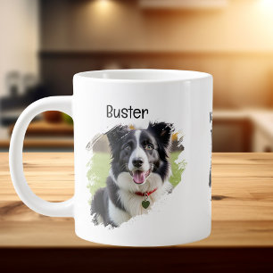Photo Pet Border Collie Personalize Large Coffee Mug