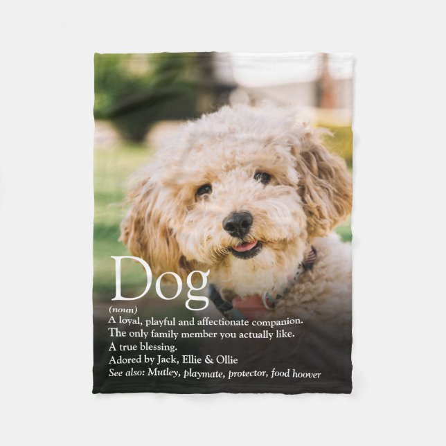 Photo Pet Definition Modern Cute Fun Fleece Blanket (Front)