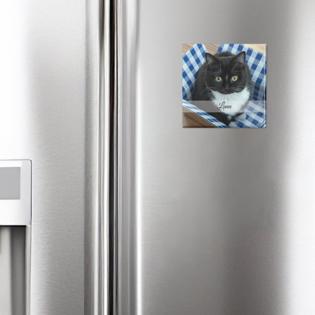 Photo Pet Sticker with Name Magnet (Creator Uploaded)