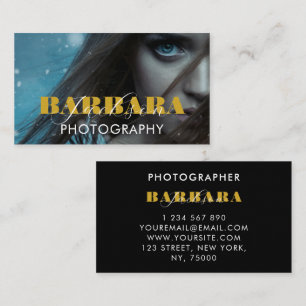 Photo Photographer Photography Black Blue Business Card
