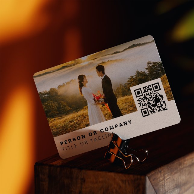 Photo Photography Stylish Photographer QR Code Business Card (Creator Uploaded)