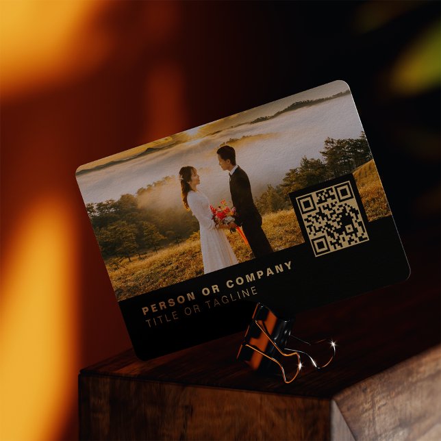 Photo Photography Stylish Photographer QR Code Business Card (Creator Uploaded)