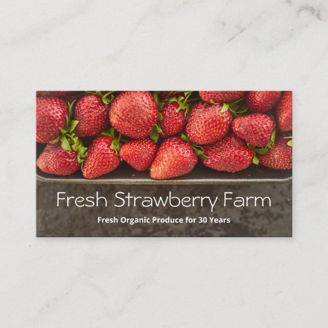Photo Pick your own Strawberries Carte de visite (Devant)