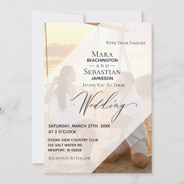 * PHOTO Picture  RSVP QR  AR6 DIY  Wedding Invitation (Front)