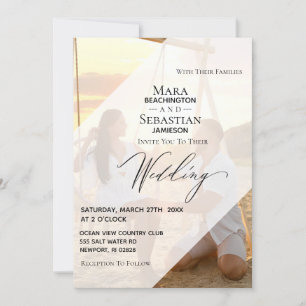 *~* PHOTO Picture RSVP QR AR6 DIY Wedding Invitation
