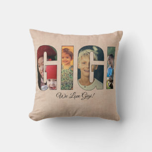 Photo Pillow GIGI, Add Images, Message on back  