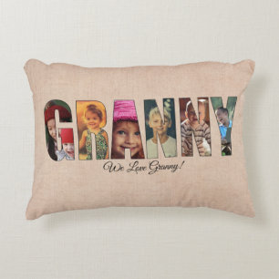 Photo Pillow GRANNY, Add Images, Message on back  