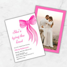 Photo Pink Bow She's Tying the Knot Bridal Shower 
