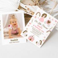 Photo Pink Brown Our Little Princess 1st Birthday