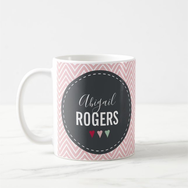 Photo Pink Chevron Coffee Mug (Left)