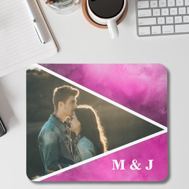 Photo Pink Initials Mouse Pad (Creator Uploaded)