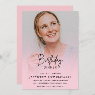 Photo Pink Invitations pour 67e anniversaire Dîner