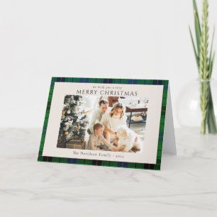 Photo Plaid Rustic Tartan Christmas Custom Card