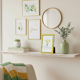 Photo Plaque aquarelle des jonquilles de gentillesse