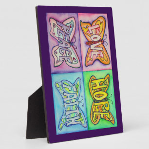 Photo Plaque cadeau de peinture à quatre mots papillon a