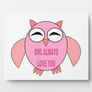 Photo Plaque Chouette message d'amour mignonne
