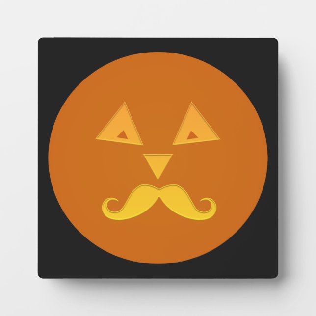 Photo Plaque Citrouille de la Moustache d'Halloween (Devant)