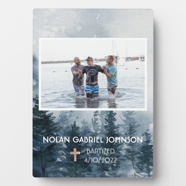 Photo Plaque commémorative du baptême chrétien du garçon (Devant)