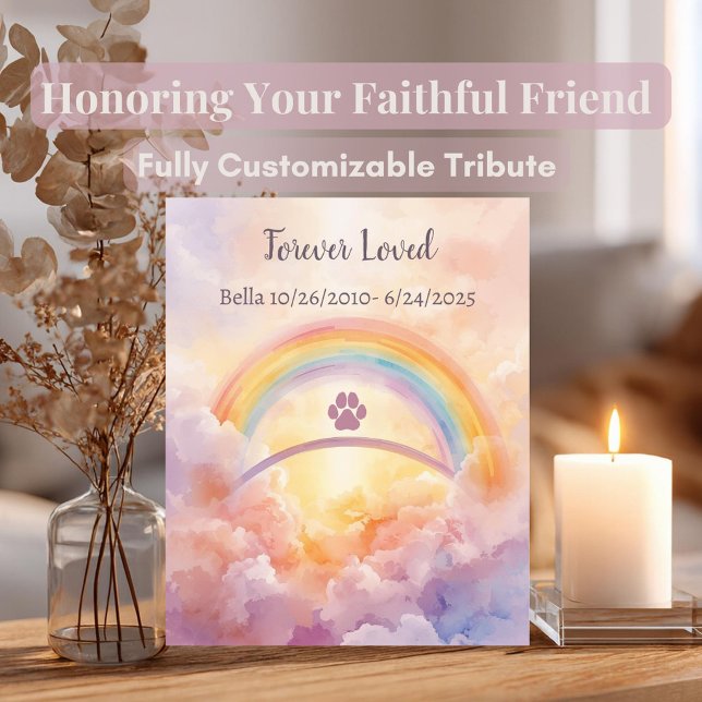 Photo Plaque commémorative personnalisée pour animaux de (Personalized Rainbow Bridge pet memorial plaque. A beautiful, comforting tribute to your best friend)
