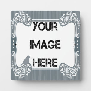 Photo Plaque d'art aux oiseaux gris