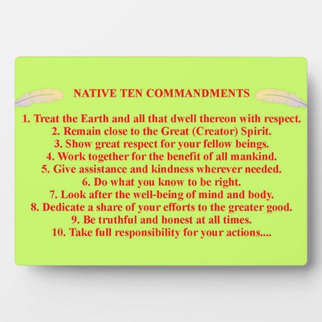 Photo Plaque de 10 commandements natifs avec Easel (Devant)