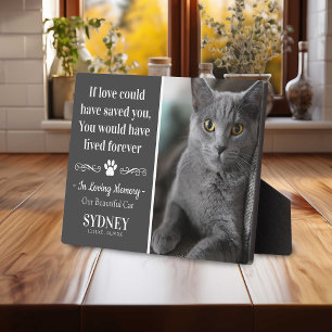 Photo Plaque de décoration moderne en mémoire d'un chat 