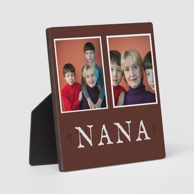 Photo Plaque de grand-mère personnalisée Rustique à 2 ph (Recto)