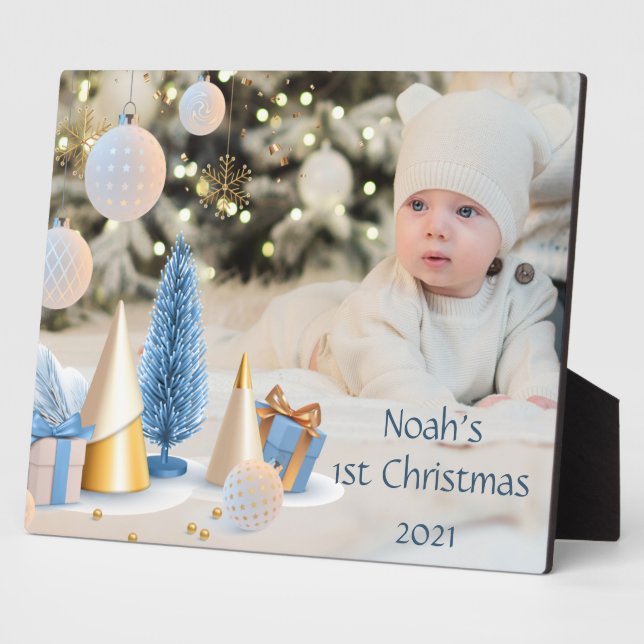Photo Plaque de la première tablette de Noël pour bébé a (Côté)
