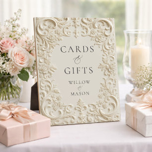 Photo Plaque de mariage Elegant Baroque Cartes & Cadeaux