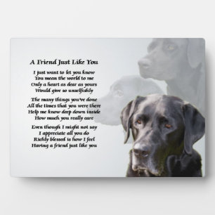 Photo Plaque de poème Black Labrador Friend