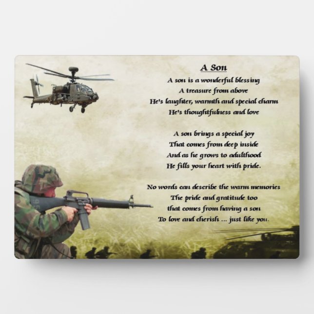 Photo Plaque de poème du soldat de l'armée (Devant)