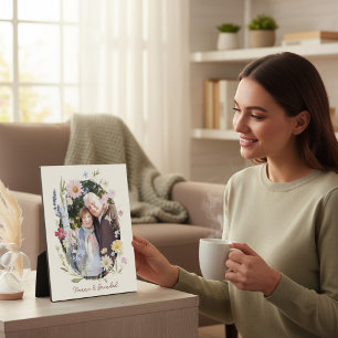 Photo Plaque de portrait botanique élégant