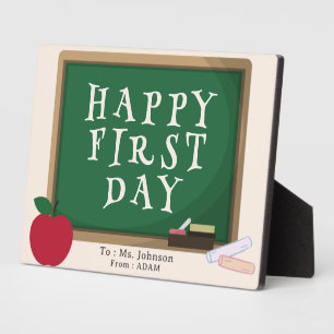 Photo Plaque de premier jour heureux moderne - Nom perso