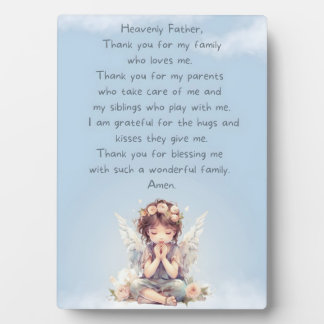 Photo Plaque de prière Merci bleu enfant